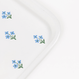 Blue Floral Hand-painted Enamelware Tray - Trudie