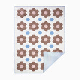 Trudie Constance Chocolate Quilted Throw Blanket with folded corner
