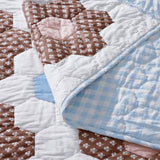 Trudie Constance Chocolate Quilted Throw Blanket up close details
