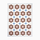 Trudie Constance Chocolate Quilted Throw Blanket honeycomb pattern