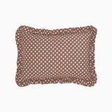 Trudie Constance Chocolate Ruffled Lumbar Pillow up close