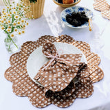 Trudie Constance Chocolate Wavy Quilted Placemat styled for a spring and summer table
