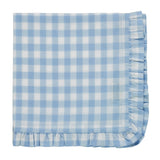 Trudie Gingham Blue Ruffled Dinner Napkins - Set of 4