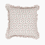 Mildred Floral Cream Ruffled Throw Pillow - Trudie