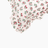 Mildred Floral Cream Ruffled Throw Pillow - Trudie