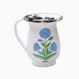 Trudie Poppy Blue Hand-painted Enamelware Pitcher up close