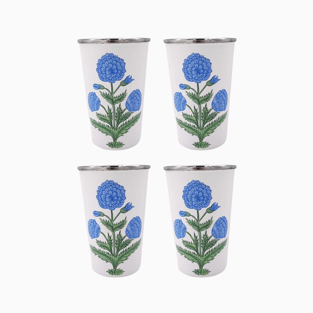 Poppy Tall Enamelware Tumblers Set 4