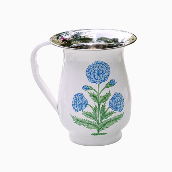 Blue Poppy Enamelware Pitcher