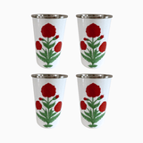Trudie Red Poppy Tall Enamelware Tumblers - Set of 4