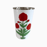 Trudie Red Poppy Tall Enamelware Tumblers - Set of 4 up close image