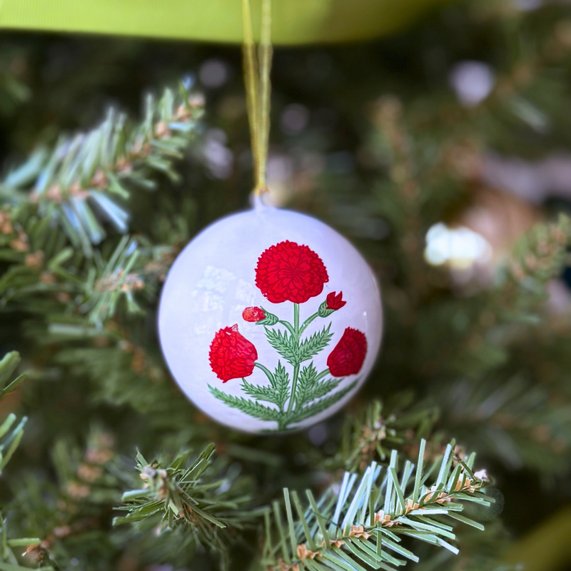 Red Poppy Christmas Ornament Set of 3 Trudie