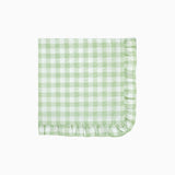 Green Gingham Ruffled Dinner Napkin - Set of 4