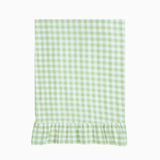 Green Gingham Round Tablecloth with Ruffle