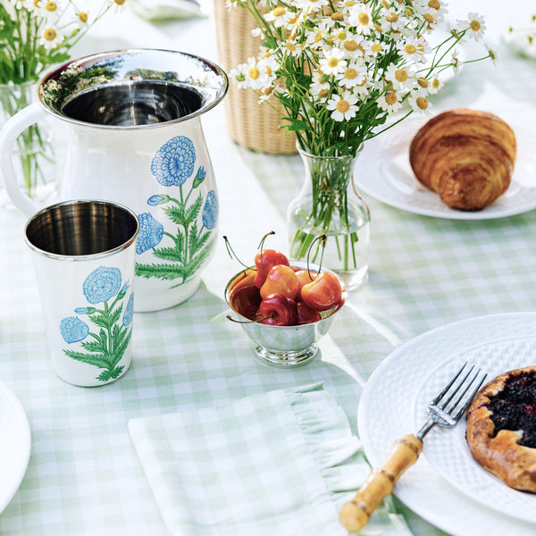 Blue Poppy Enamelware Pitcher