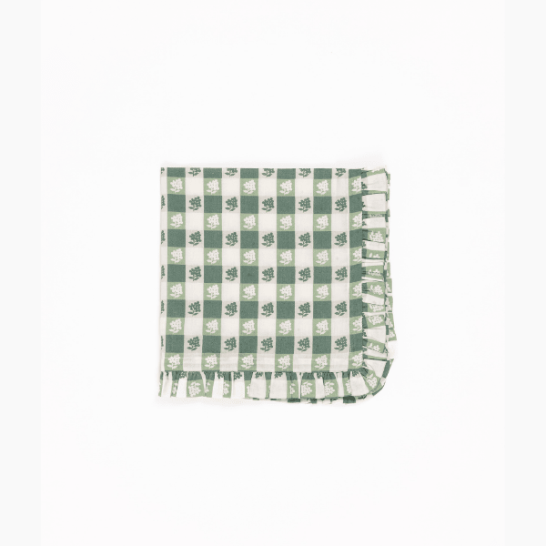 Virginia Stripe Ruffled Napkins Set 4