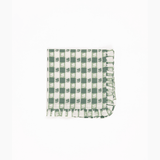 Virginia Stripe Green Ruffled Napkins, Set of 4 - Trudie