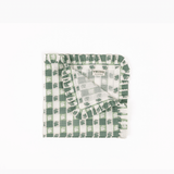 Virginia Stripe Green Ruffled Napkins, Set of 4 - Trudie