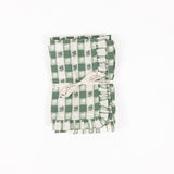 Virginia Stripe Green Ruffled Napkins, Set of 4 - Trudie
