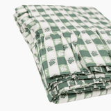 Virginia Stripe Green Ruffled Rectangle Tablecloth - Trudie