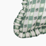 Virginia Stripe Green Ruffled Throw Pillow - Trudie